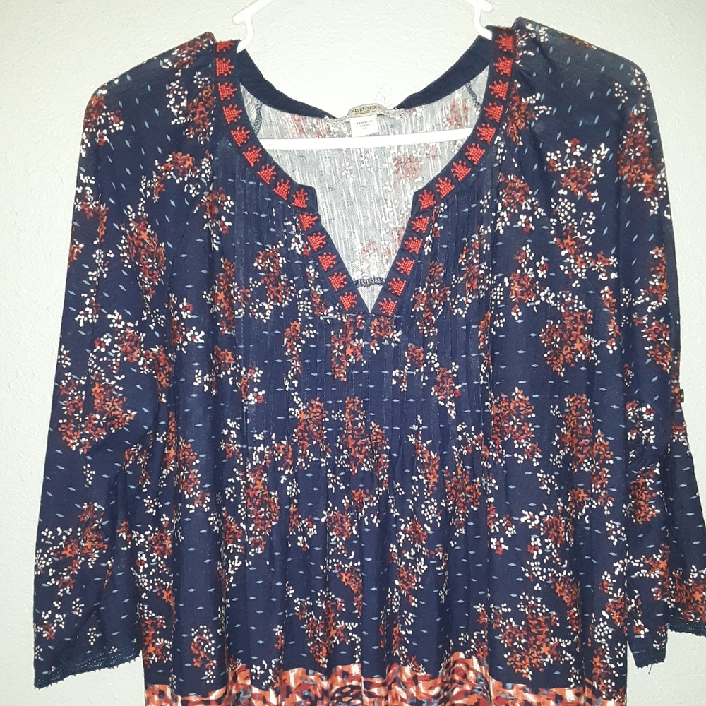 American vintage blues  boho top